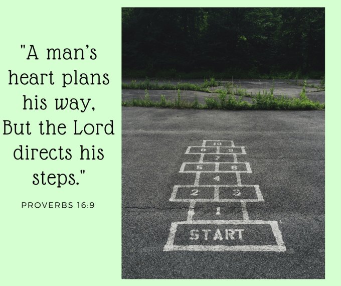 A man_s heart plans his way,But the Lord directs his steps.