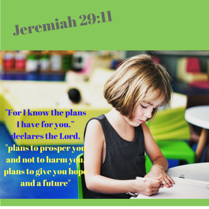 For I know the plans I have for you,” declares the Lord, “plans to prosper you and not to harm you, plans to give you hope and a future